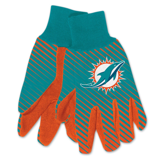 Miami Dolphins Two Tone Gloves Adult Size