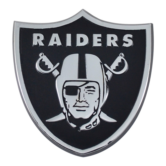 Las Vegas Raiders 3D Chrome Metal Emblem Raider Shield Primary Logo