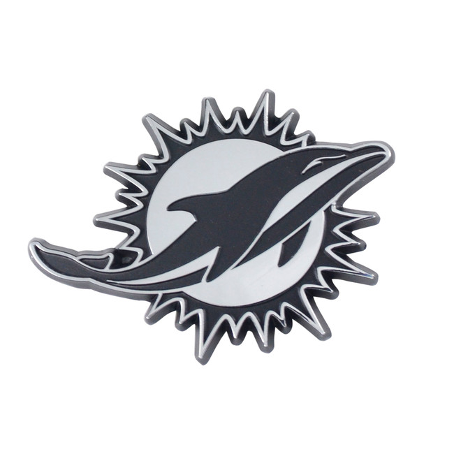 Miami Dolphins 3D Chrome Metal Emblem Dolphin Primary Logo