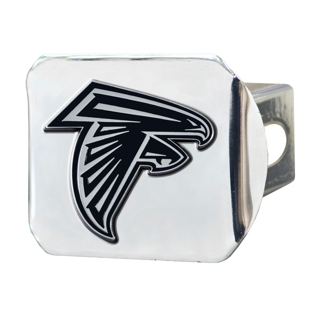 Atlanta Falcons Chrome Metal Hitch Cover with Chrome Metal 3D Emblem Falcon Primary Logo