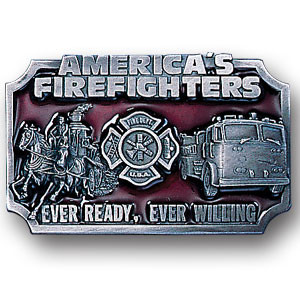 American Fire Fighters Enameled Belt Buckle