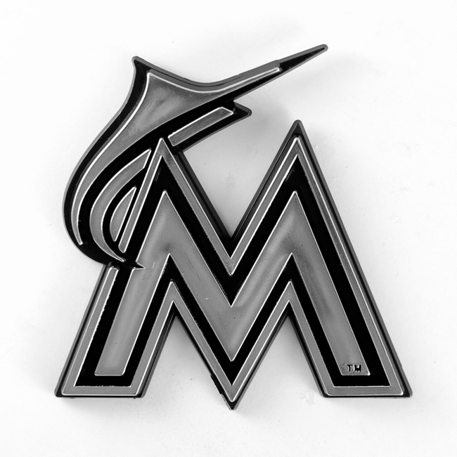 Miami Marlins Molded Chrome Emblem Outdated Logo