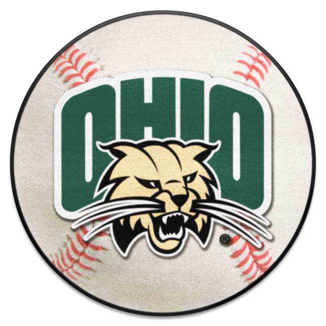 Ohio Bobcats Baseball Rug - 27in. Diameter