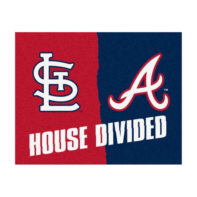MLB House Divided - Cardinals / Braves House Divided Mat 33.75"x42.5"