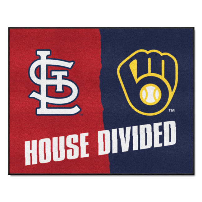 MLB House Divided - Cardinals / Brewers House Divided Mat 33.75"x42.5"