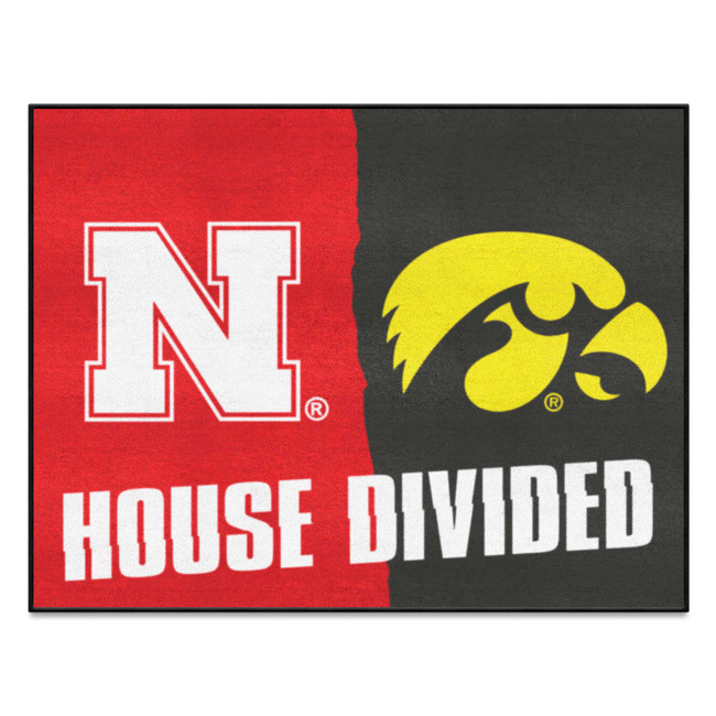 Nebraska / Iowa House Divided House Divided Rug - 34 in. x 42.5 in.