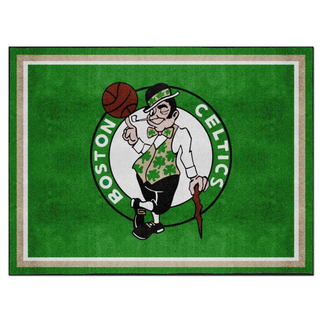 Boston Celtics 8ft. x 10 ft. Plush Area Rug Clover Secondary Logo