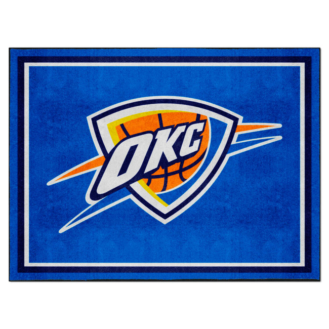 Oklahoma City Thunder 8ft. x 10 ft. Plush Area Rug OKC Primary Logo