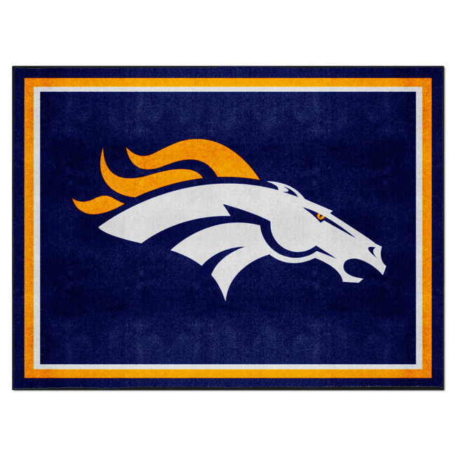 Denver Broncos 8ft. x 10 ft. Plush Area Rug Bronco Head Primary Logo