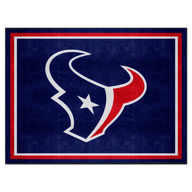 Houston Texans 8ft. x 10 ft. Plush Area Rug Bull Head Primary Logo