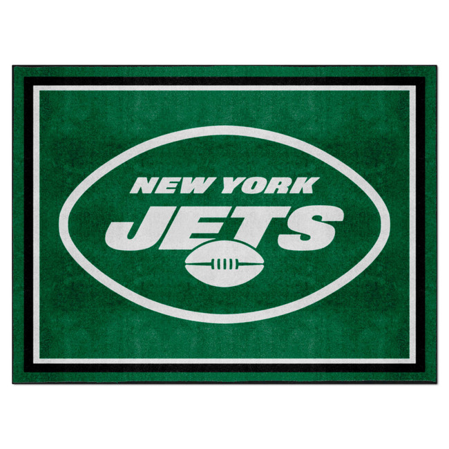 New York Jets 8ft. x 10 ft. Plush Area Rug Oval Jets Primary Logo