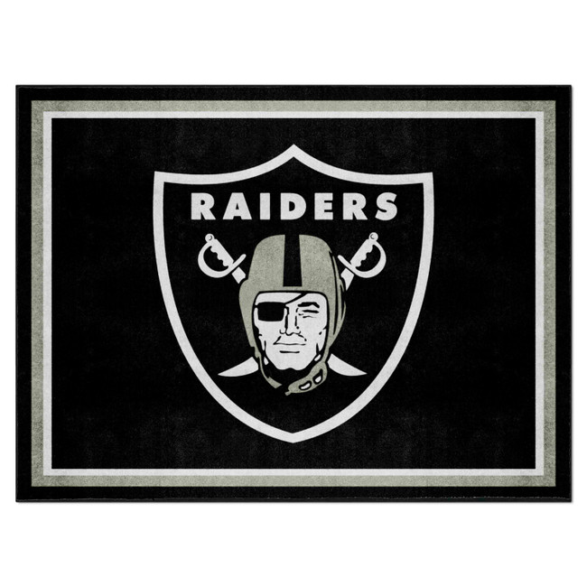 Las Vegas Raiders 8ft. x 10 ft. Plush Area Rug Raider Shield Primary Logo
