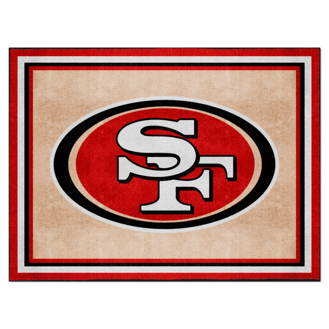 San Francisco 49ers 8ft. x 10 ft. Plush Area Rug Oval SF Primary Logo