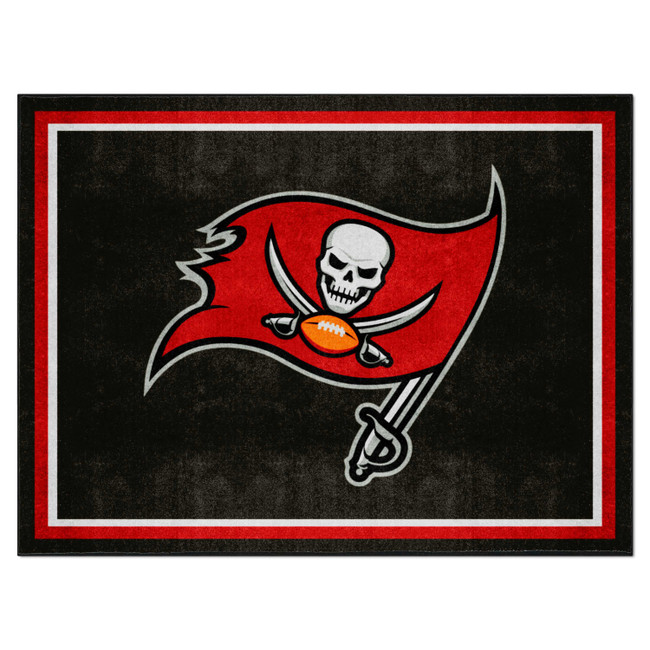 Tampa Bay Buccaneers 8ft. x 10 ft. Plush Area Rug Pirate Flag Primary Logo
