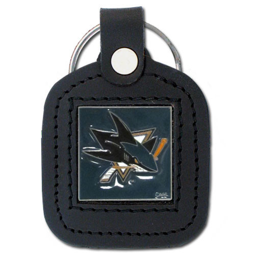 San Jose Sharks® Square Leatherette Key Chain