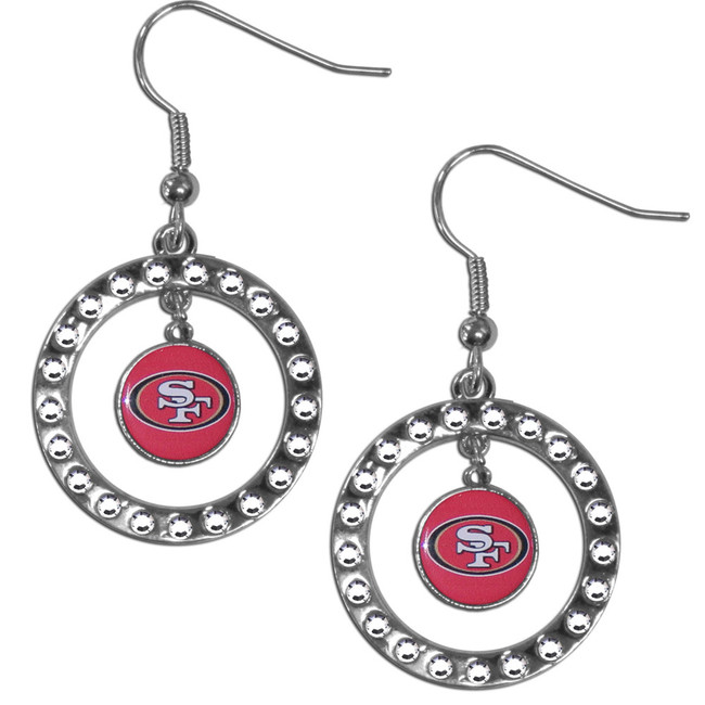 San Francisco 49ers Rhinestone Hoop Earrings