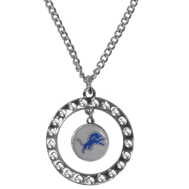 Detroit Lions Rhinestone Hoop Necklace