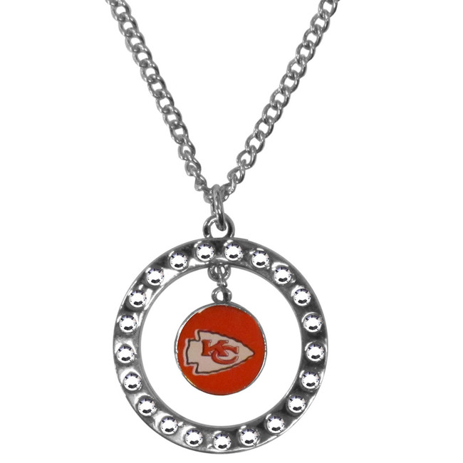 Kansas City Chiefs Rhinestone Hoop Necklace