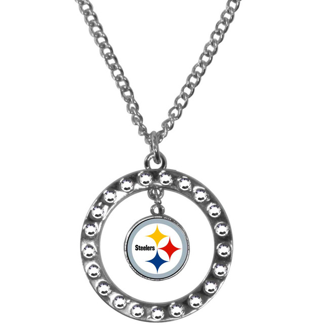 Pittsburgh Steelers Rhinestone Hoop Necklace