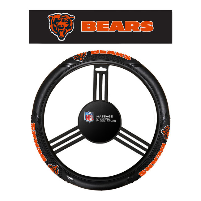 Chicago Bears Steering Wheel Cover Massage Grip Style