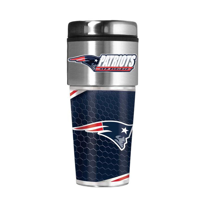 New England Patriots 16 oz. Travel Tumbler with Metallic Graphics