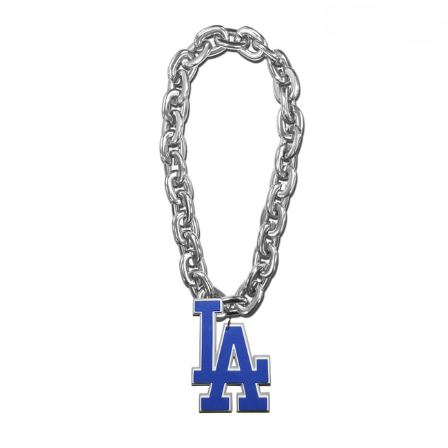 Los Angeles Dodgers Fan Chain Necklace MLB Foam Chain Fan Gear SIlver