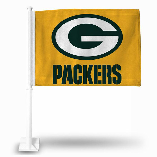 Green Bay Packers NFL G Logo Auto Window Car Flag Yellow