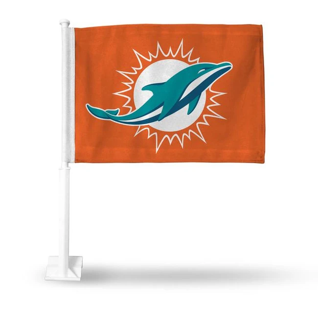 Miami Dolphins NFL Auto Window Car Flag Orange