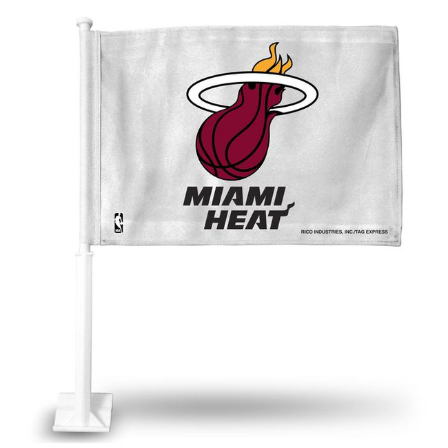 Miami Heat NBA Auto Window Car Flag White