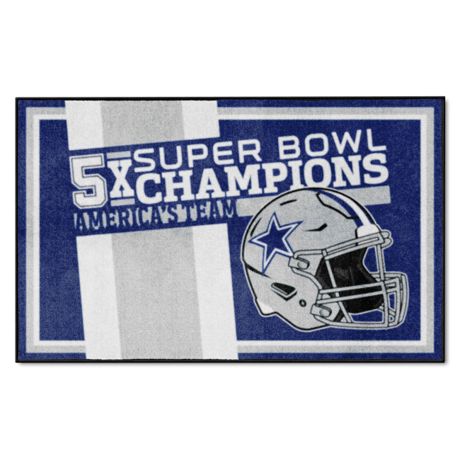 Dallas Cowboys Dynasty 4x6 Rug Cowboys Helmet Logo 5x Navy