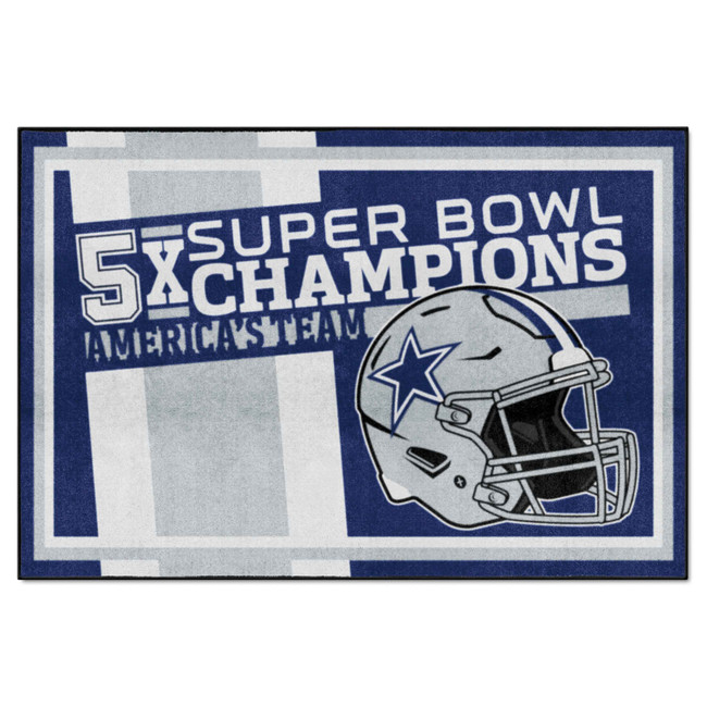Dallas Cowboys Dynasty 5x8 Rug Cowboys Helmet Logo 5x Navy