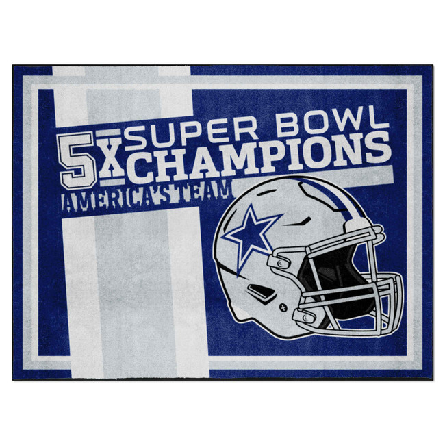 Dallas Cowboys Dynasty 8x10 Rug Cowboys Helmet Logo 5x Navy