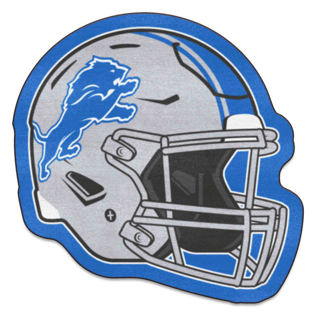 Detroit Lions Mascot Mat - Helmet Lion Primary Logo Blue