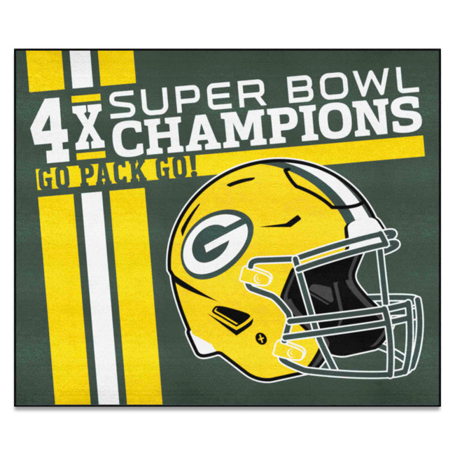 Green Bay Packers Dynasty Tailgater Mat Packers Helmet Logo 4x Green