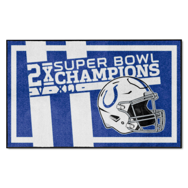 Indianapolis Colts Dynasty 4x6 Rug Colts Helmet Logo 2x Blue