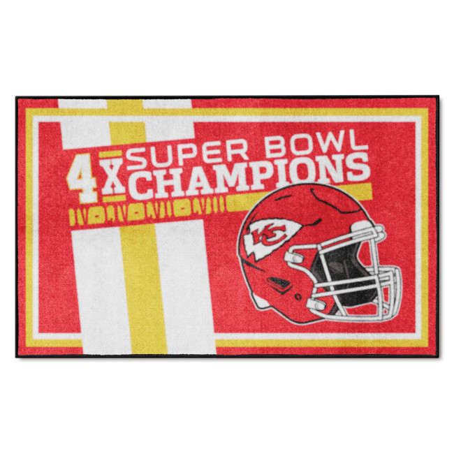 Kansas City Chiefs Dynasty 4x6 Rug Chiefs Helmet Logo 2x Red