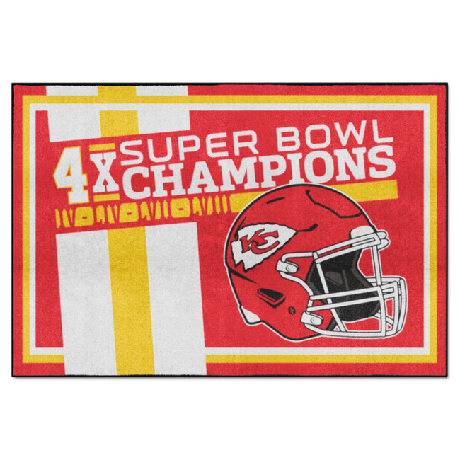 Kansas City Chiefs Dynasty 5x8 Rug Chiefs Helmet Logo 2x Red