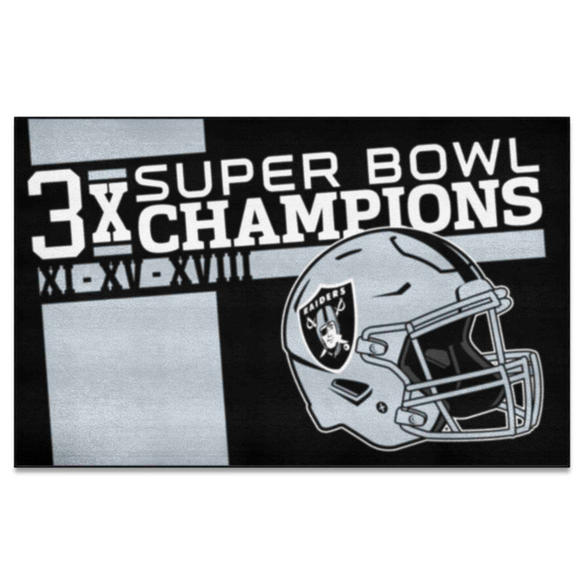 Las Vegas Raiders Dynasty Ultimat Mat Raiders Helmet Logo 3x Gray