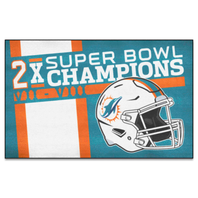 Miami Dolphins Dynasty Ultimat Mat Dolphins Helmet Logo 2x Turquoise
