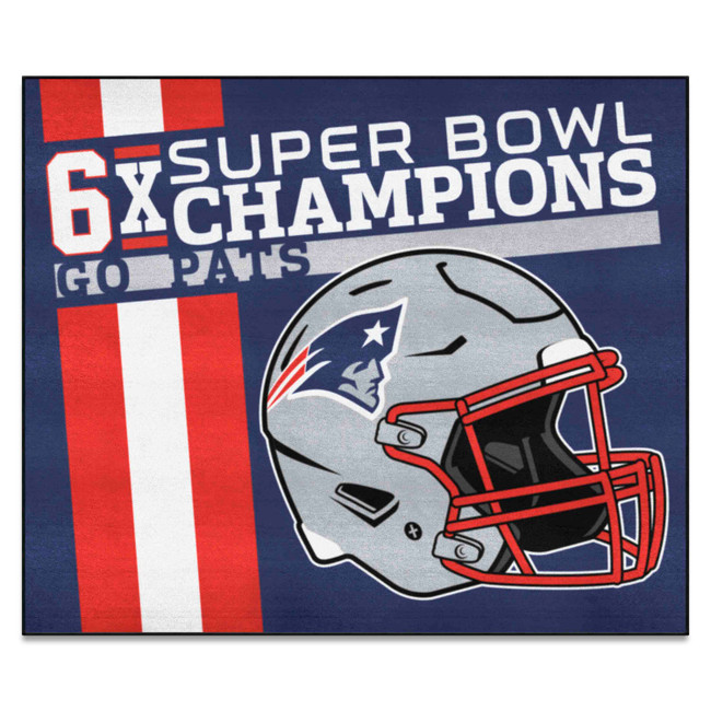 New England Patriots Dynasty Tailgater Mat Patriots Helmet Logo 6x Blue