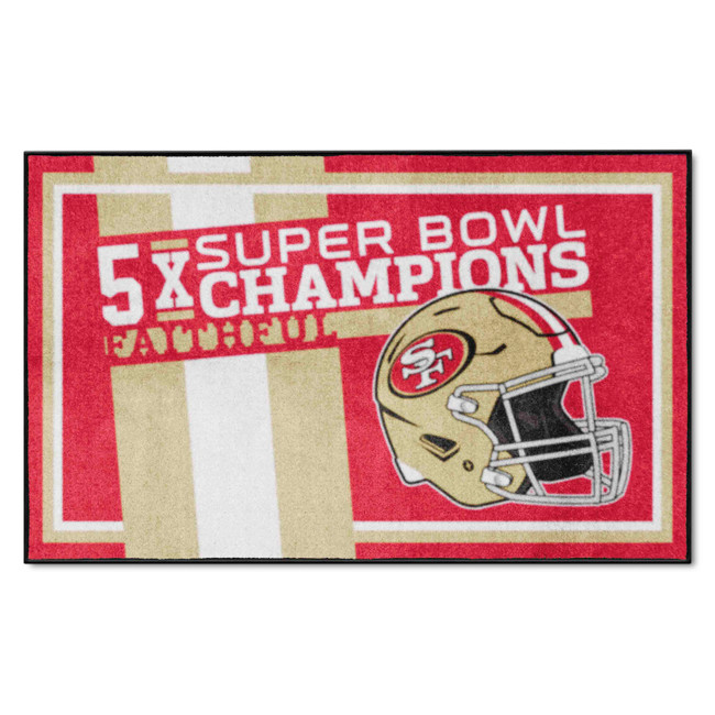 San Francisco 49ers Dynasty 4x6 Rug 49ers Helmet Logo 5x Red