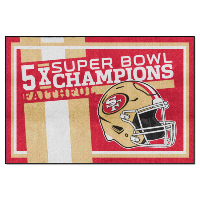 San Francisco 49ers Dynasty 5x8 Rug 49ers Helmet Logo 5x Red