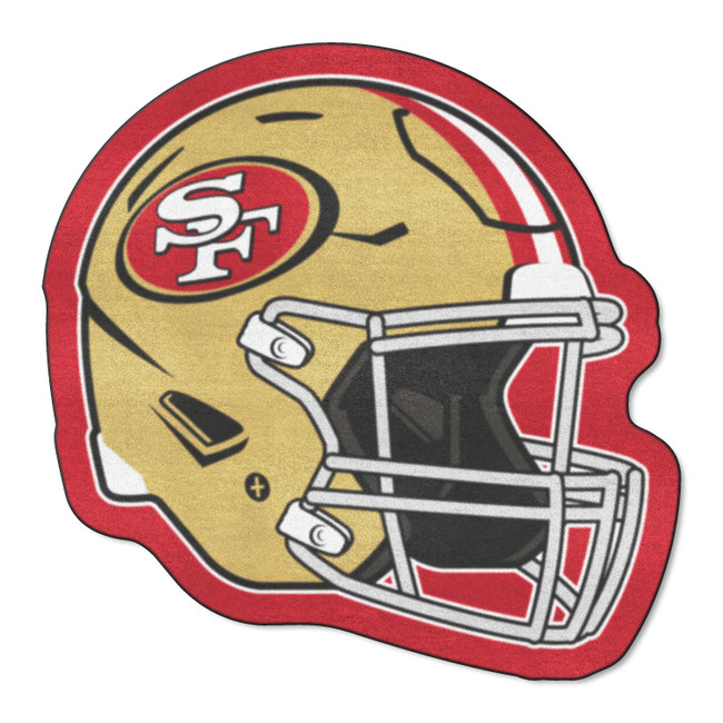 San Francisco 49ers Mascot Mat - Helmet Oval SF Primary Logo Red