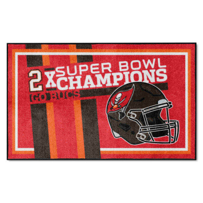 Tampa Bay Buccaneers Dynasty 4x6 Rug Buccaneers Primary Logo 2X Red