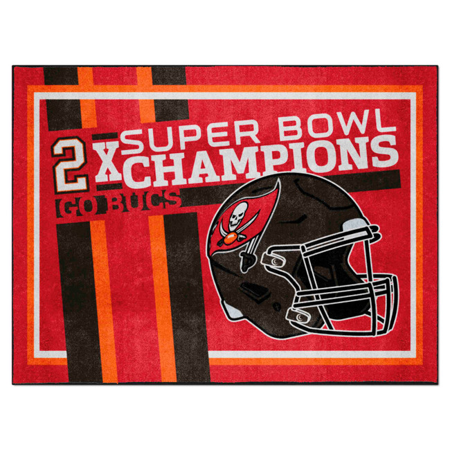 Tampa Bay Buccaneers Dynasty 8x10 Rug Buccaneers Primary Logo 2X Red