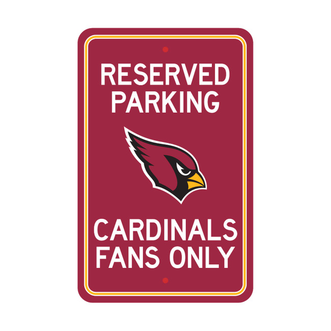 Arizona Cardinals Team Color Reserved Parking Sign Decor 18in. X 11.5in. Lightweight