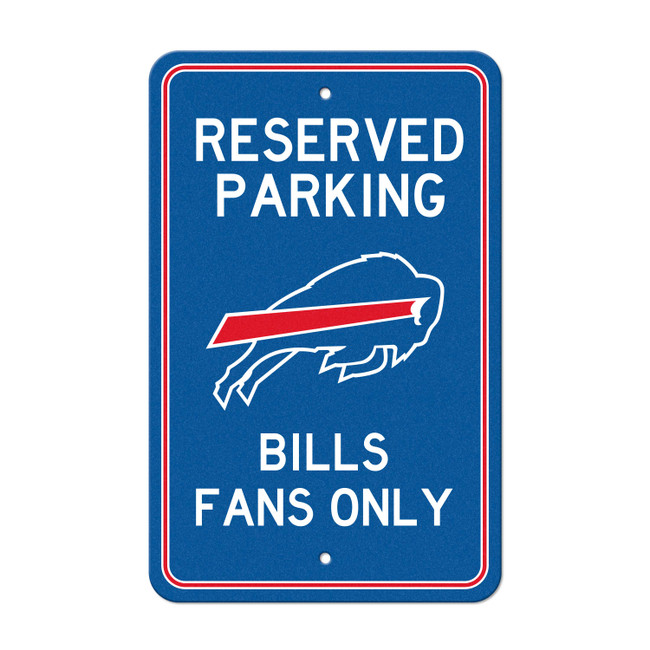 Buffalo Bills Team Color Reserved Parking Sign Decor 18in. X 11.5in. Lightweight