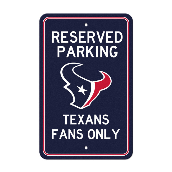 Houston Texans Team Color Reserved Parking Sign Decor 18in. X 11.5in. Lightweight
