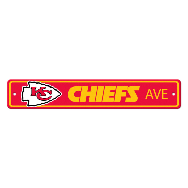 Kansas City Chiefs Team Color Street Sign D√©cor 4in. X 24in. Lightweight