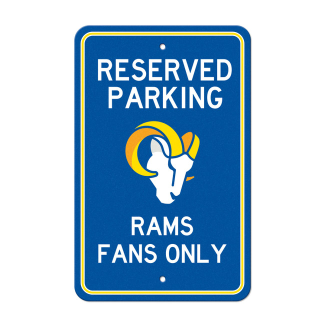 Los Angeles Rams Team Color Reserved Parking Sign Decor 18in. X 11.5in. Lightweight